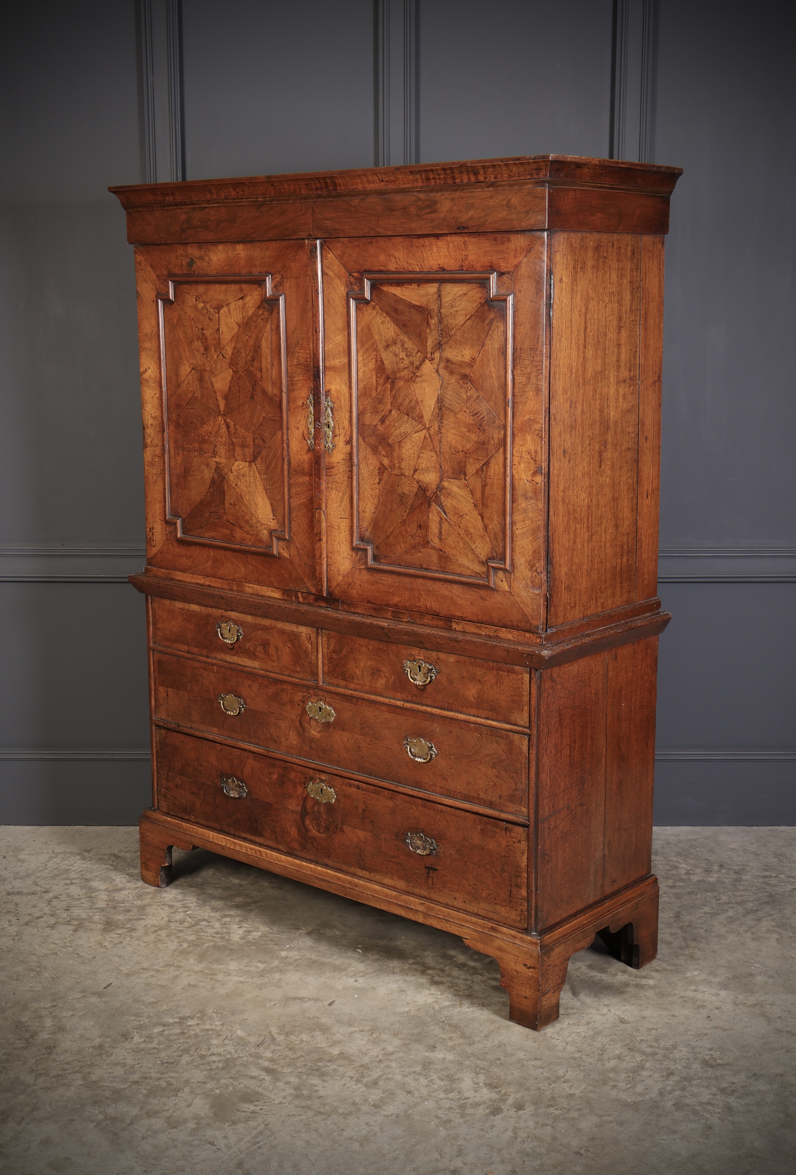 Queen Anne Walnut Hall Cupboard cupboard Antique Cabinets 9